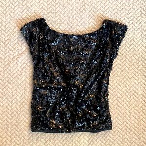 Black Sequin Blouse